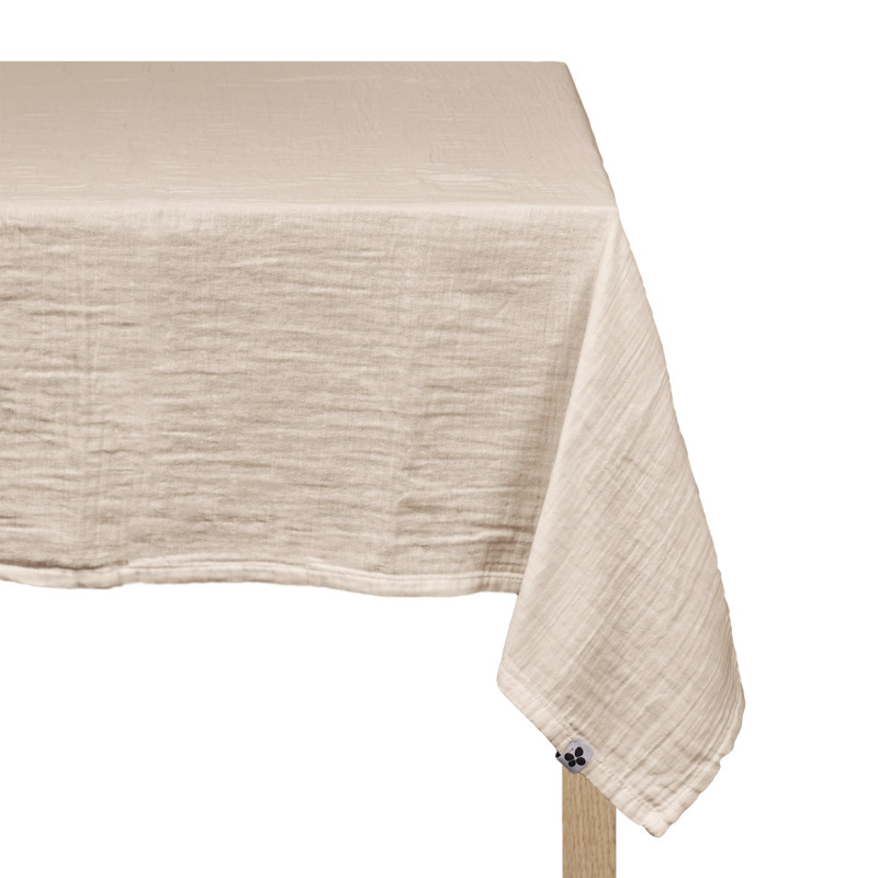 Nappe 150 x 250 cm en Double Gaze de Coton Écru Gaufrée - PEPA