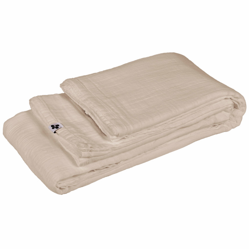 Nappe 150 x 250 cm en Double Gaze de Coton Écru Gaufrée - PEPA