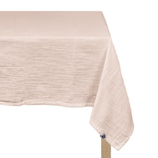 Nappe 150 x 250 cm en Double Gaze de Coton Rose Gaufrée - PEPA