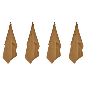 Lot de 4 Essuie-Mains 50 x 70 cm en Double Gaze de Coton Camel Gaufrée - PEPA