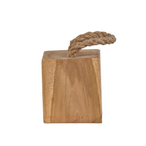 Cale porte carré en bois de teck hanse en corde de jute - DELTA