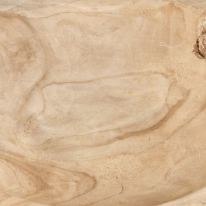 Petit bol D. 27 cm en bois de teck anses en jute - artisanal - ALAMO 01