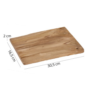 Planche à découper / à pain rectangulaire L. 30 cm en bois de teck - MELBA