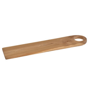 Longue planche à découper / à pain L. 61 cm en bois de teck avec bout arrondi - STELLAR