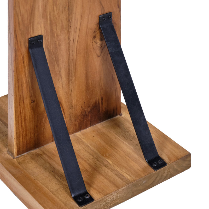 Porte Bouteille H. 106 cm en Bois de Teck Massif et Métal Noir avec 4 Espaces - VINO