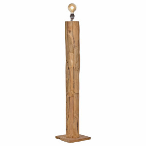 Lampadaire 133 cm Assemblage de Morceaux de Bois de Teck Massif - Naturel et Exotique - SHENZI