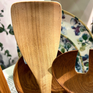 Lot de 2 spatules de à retourner en bois de teck – ustensile de cuisine – ELORA