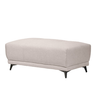Pouf pour canapé composable modulable en tissu beige pieds plastique gris anthracite - GINA
