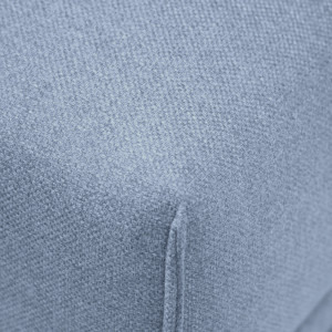 Pouf pour canapé composable modulable en tissu bleu clair pieds plastique gris anthracite - GINA