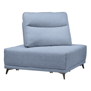 Angle pour canapé composable modulable en tissu bleu clair dossier avance recule pieds gris - GINA