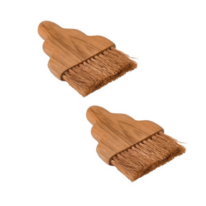 Lot de 2 petites brosses à désincruster en bois de teck et fibre de coco - KHALI 01