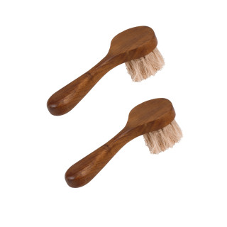 Lot de 2 brosses palot à cirer polir le cuir en bois de teck et fibre d’ananas - ONI 01