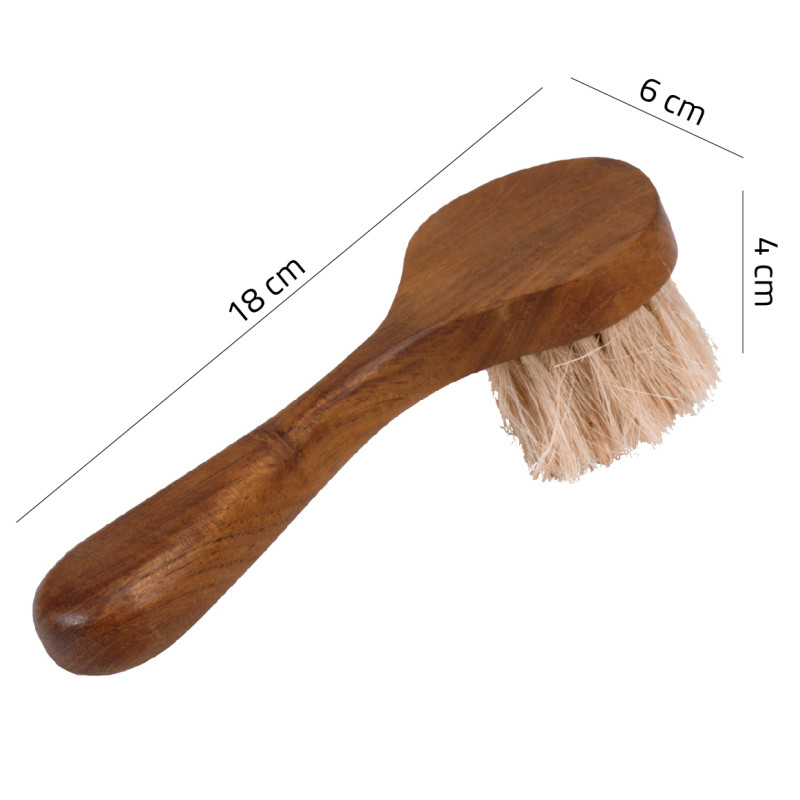 Lot de 2 brosses palot à cirer polir le cuir en bois de teck et fibre d’ananas - ONI 01