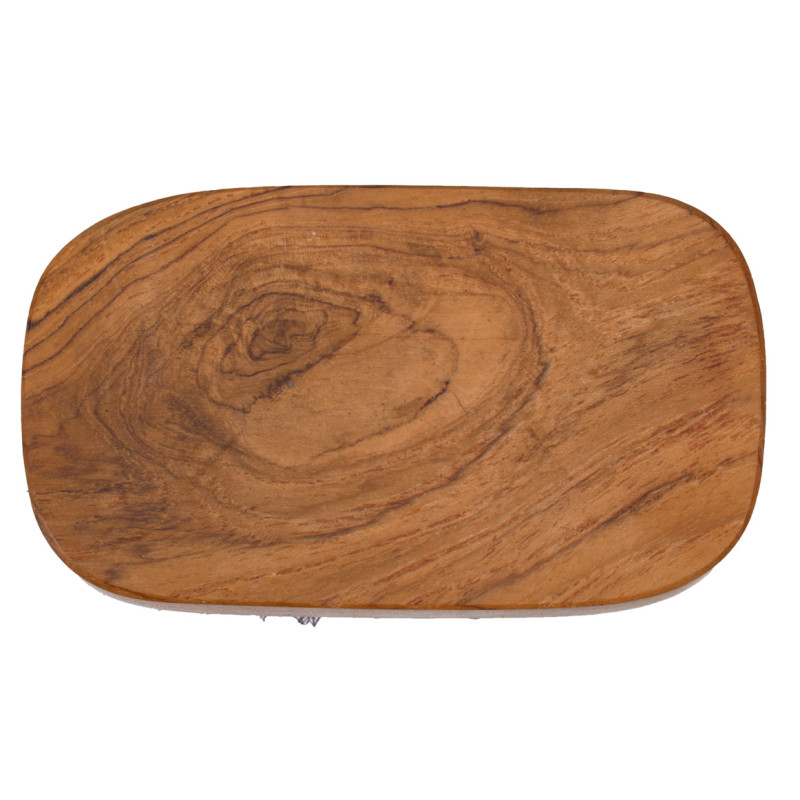 Lot de 2 petites brosses de nettoyage multifonctions en bois de teck et fibre de palmier - RONY 01