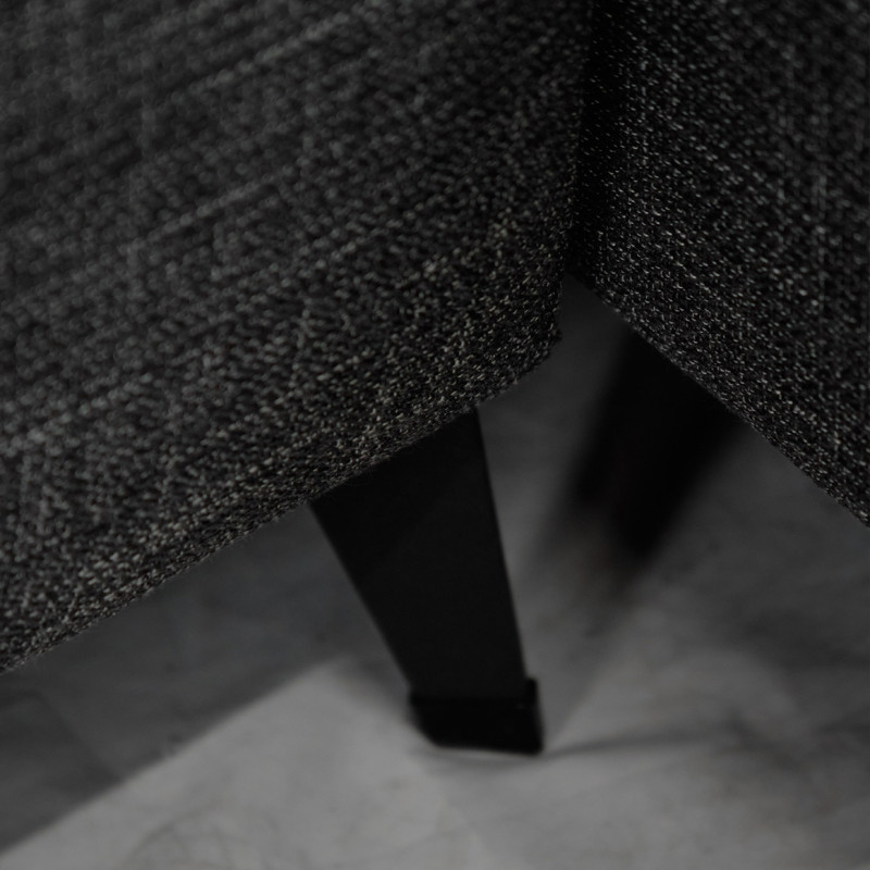 Canapé d'angle réversible tissu noir avec dossiers réglables - SMART