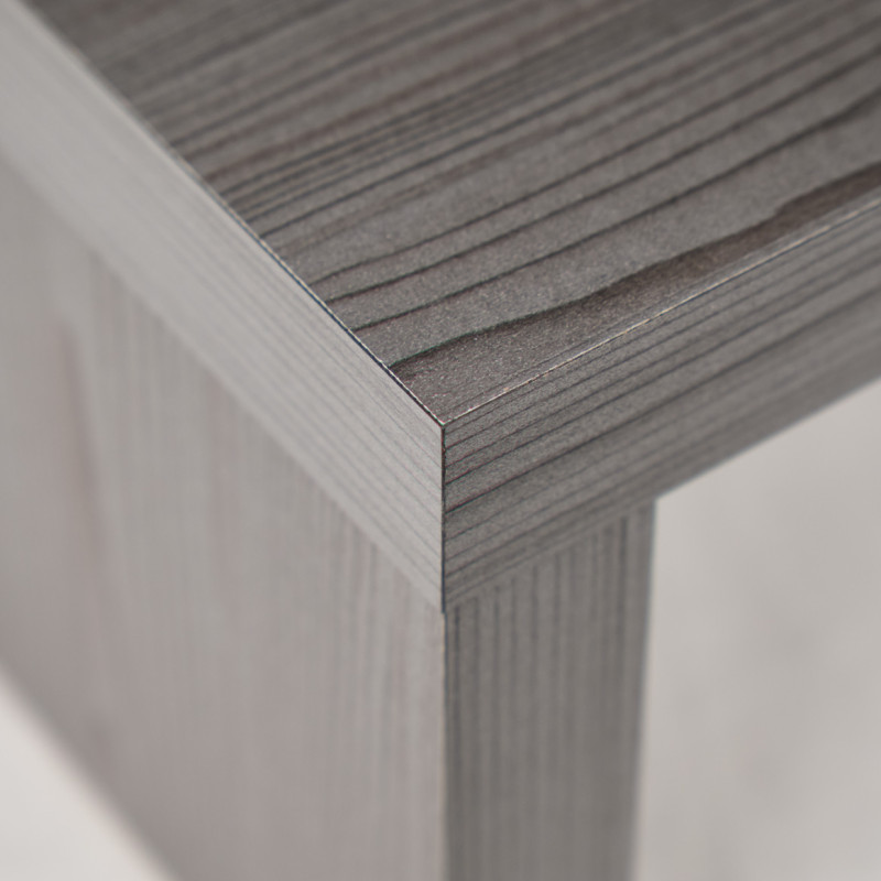 Table de chevet de nuit asymétrique décor bois de chêne cendré minimaliste - BRONX 6669