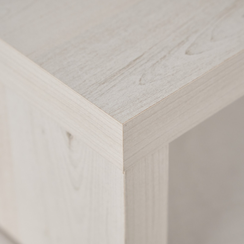 Table de chevet de nuit asymétrique décor bois de cerisier blanchi - minimaliste - BRONX 4358