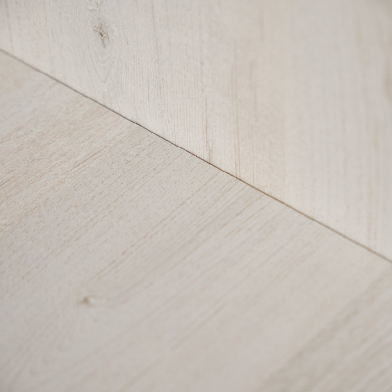 Table de chevet de nuit asymétrique décor bois de cerisier blanchi - minimaliste - BRONX 4358