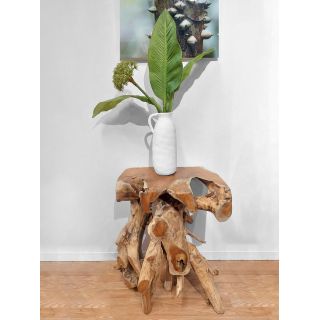 Petite console L. 59 cm en racines de teck style exotique - RAVEN