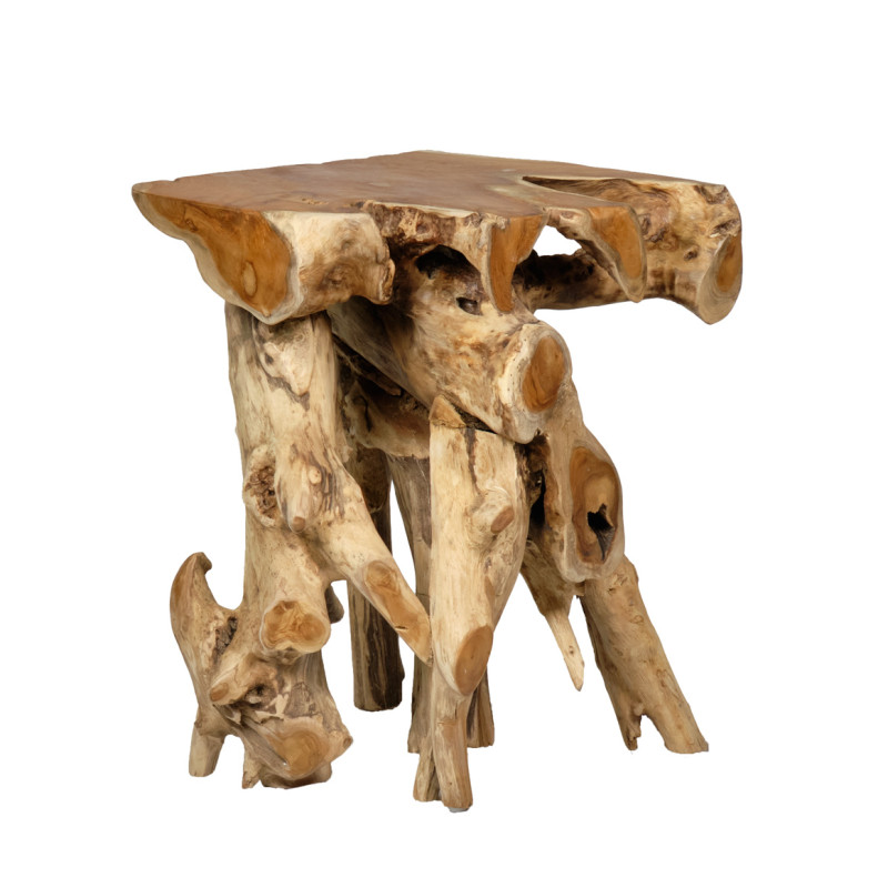 Petite console L. 59 cm en racines de teck style exotique - RAVEN