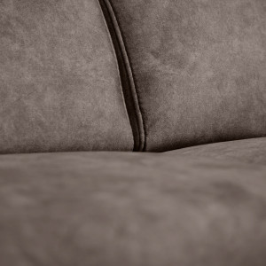 Canapé d'Angle Gauche Convertible coffre pouf et appuis-tête réglables microfibre marron – MERRIN