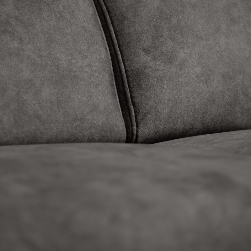 Canapé d'Angle Gauche Convertible coffre pouf et appuis-tête réglables microfibre gris – MERRIN