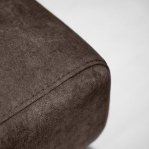 Canapé d'Angle Gauche Convertible coffre pouf et appuis-tête réglables microfibre marron – MERRIN
