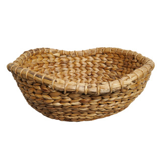 Panier décoratif rond corbeille à fruits D. 42 cm tissé en jacinthe d'eau – fabrication artisanale – COVE