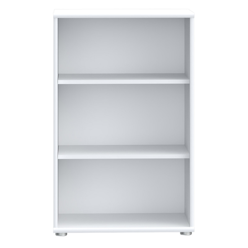 Bibliothèque / Étagère H. 86 x L. 54 cm Décor Blanc avec 2 Étagères à Hauteur Réglable - MARIA