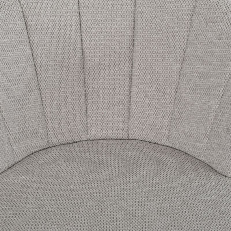 Lot de 2 chaises de bar H. 105 cm dossier forme de coquillage en tissu gris clair avec piètement métal noir – MONTREAL