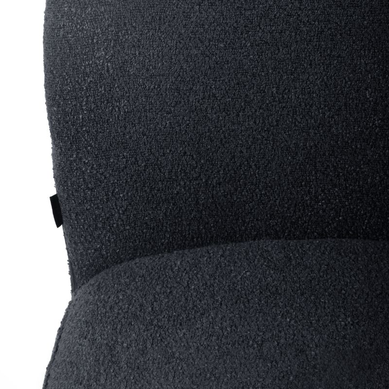 Lot de 2 chaises rotatives 180° en tissu noir et métal noir - JULIEN
