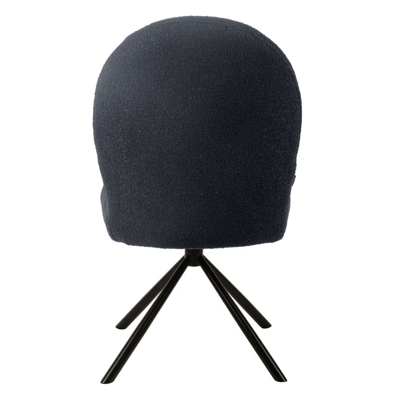 Lot de 2 chaises rotatives 180° en tissu noir et métal noir - JULIEN