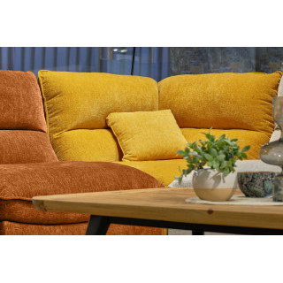 Chauffeuse pour Canapé Composable et Modulable en Tissu Doux Orange Capitonné avec Passepoil - CHARLES