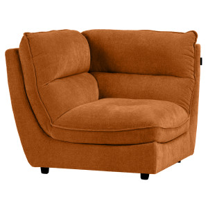 Angle pour Canapé Composable et Modulable en Tissu Doux Orange Capitonné avec Passepoil - CHARLES