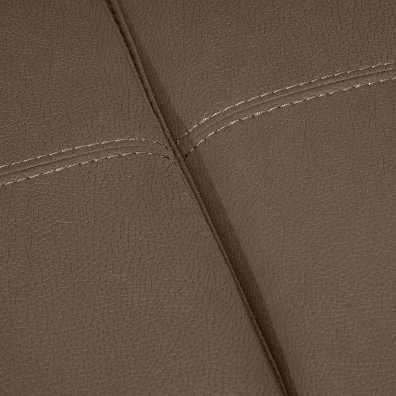 Canapé 3 Places Convertible en Tissu Taupe Microfibre doux Surpiqûres et Têtières Réglables - VEGAS