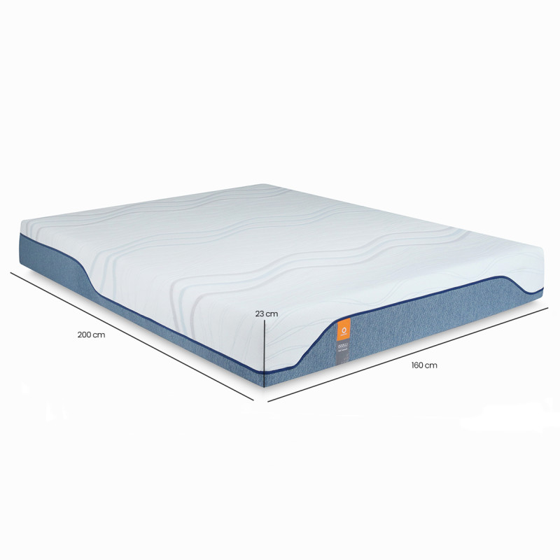 Matelas à mémoire de forme multi-couches 160 x 200 cm queen size gel thermorégulateur AirFeel™ anti-allergènique – LUEUR