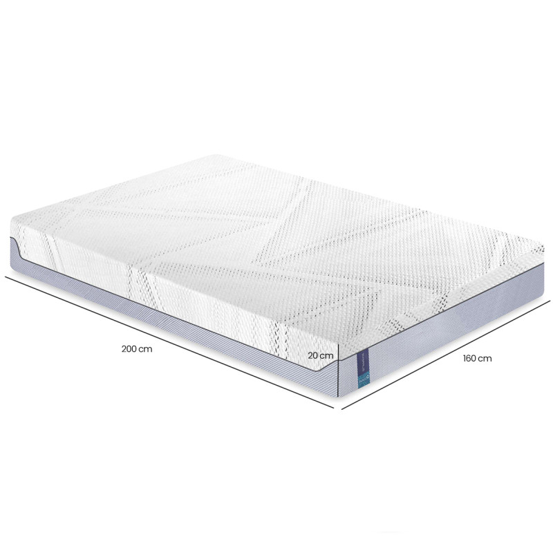 Matelas à mémoire de forme 160 x 200 cm gel thermorégulateur Air Feel™ fermeté et maintien – MIRAGE