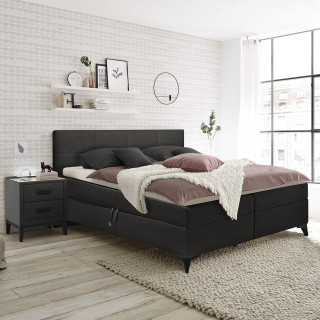Tête de lit 160 cm en tissu capitonné gris anthracite compatible lit en 160 cm moderne et élégante – AISHA