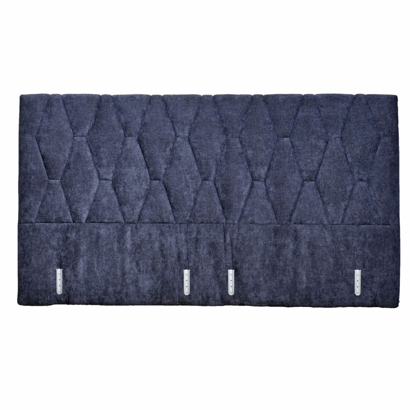 Tête de lit  200 cm en tissu doux capitonné motifs losanges bleu marine compatible lit en 180 cm – LAYLA