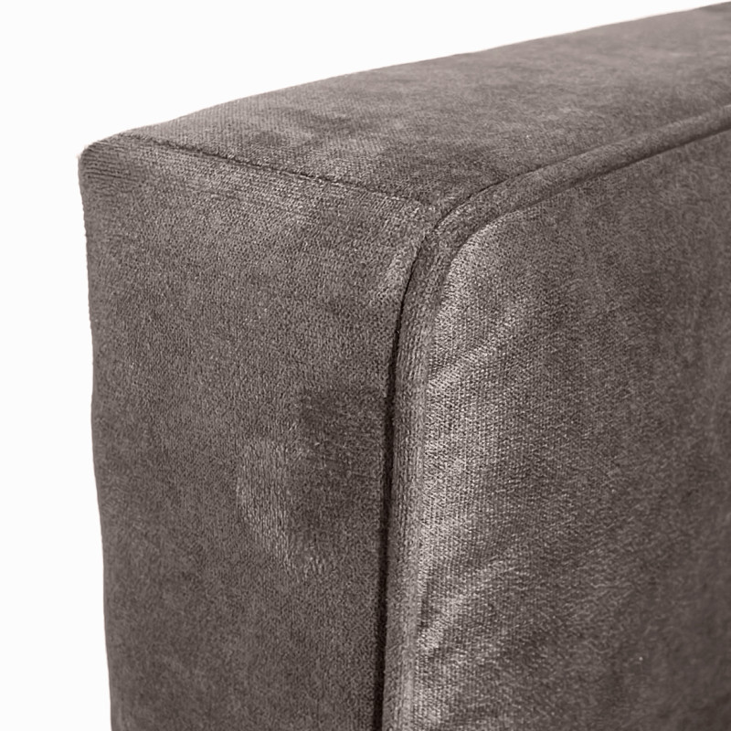 Tête de lit 160 cm en tissu velours marron taupe compatible lit en 160 cm – BRANDON