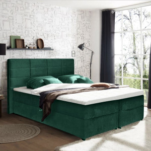 Tête de lit 180 cm en tissu velours vert sapin compatible lit en 180 cm – BRANDON