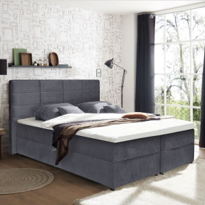 Tête de lit 180 cm en tissu velours gris clair compatible lit en 180 cm – BRANDON
