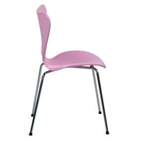 2 chaises roses empilables piétement chromé - Pop