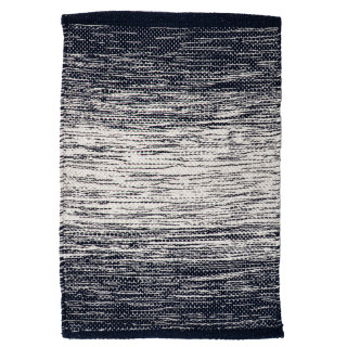 Tapis 40 x 60 cm rectangulaire en coton brodé avec dégradé de bleu style vielli - SAPHIR