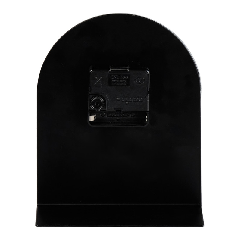 Horloge Minimaliste en Métal Noir H. 18 cm avec Miroir - Objet de Décoration - REFLEXIO 8702