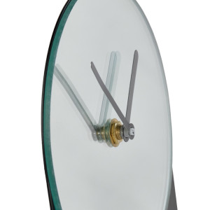 Horloge Minimaliste en Métal Noir H. 18 cm avec Miroir - Objet de Décoration - REFLEXIO 8702