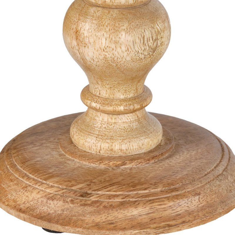 Bougeoir / Chandelier H. 31 cm Sculpté en Bois de Manguier Naturel Finition Gris Laqué - LUXORIA 2899