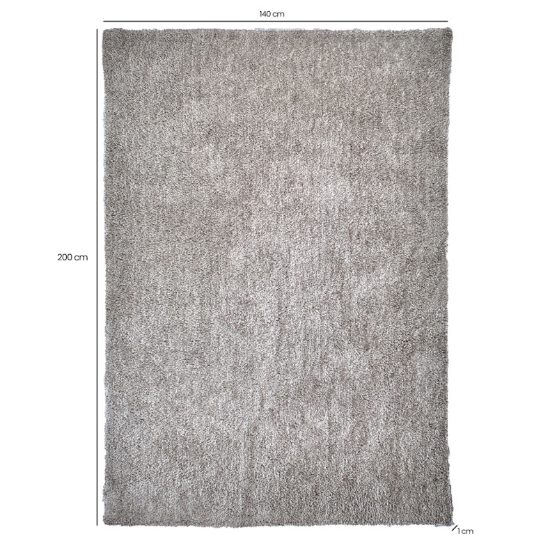 Tapis 140 x 200 cm rectangulaire en tissu doux gris clair argenté à poils courts - COSMOS