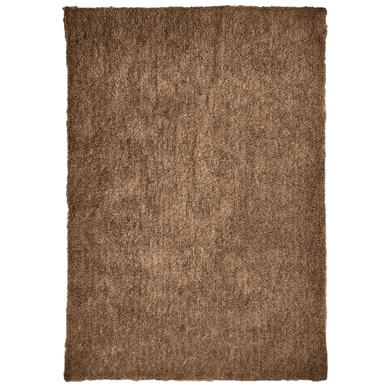 Tapis 140 x 200 cm rectangulaire en tissu doux marron à poils courts - COSMOS
