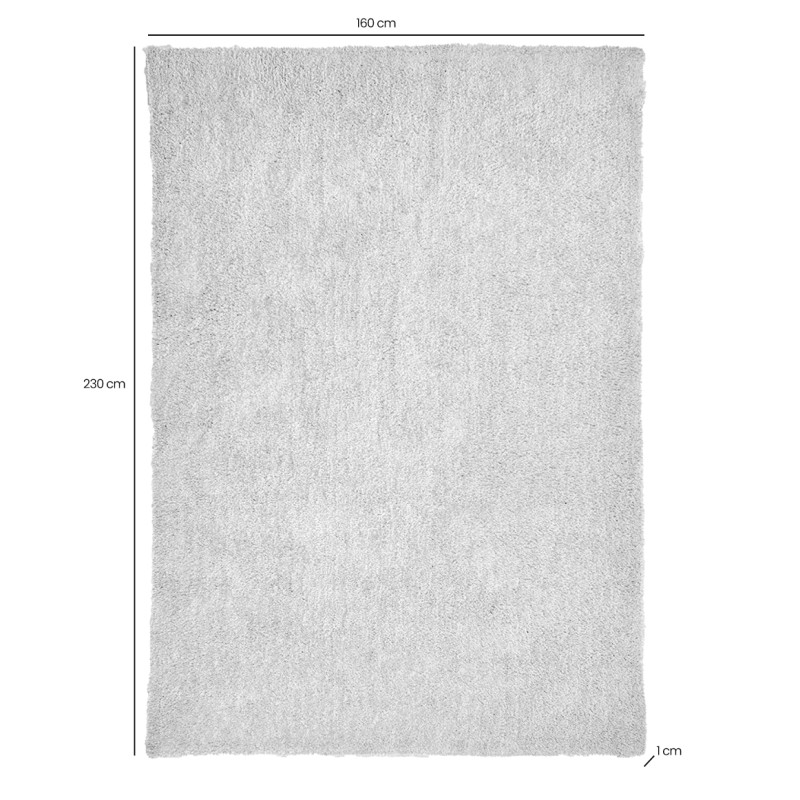 Tapis 160 x 230 cm rectangulaire en tissu doux blanc à poils courts - COSMOS